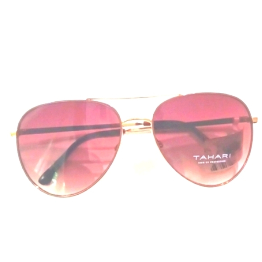 Tahari Women's Gold Tone Aviator Sunglasses